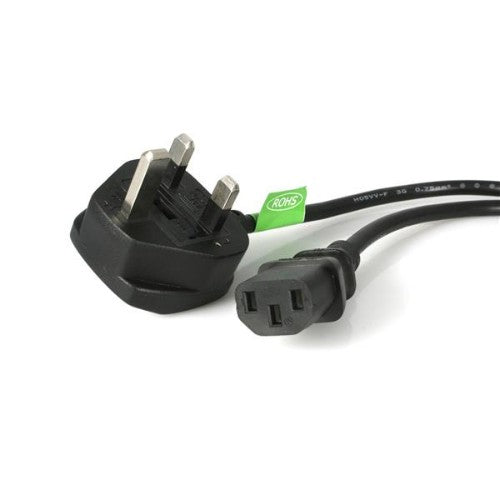 StarTech.com 6ft (1.8m) UK Computer Power Cable, 18AWG, BS 1363 to C13, 10A 250V, Black Replacement AC Power Cord, Kettle Lead / UK Power Cord, PC Power Supply Cable, TV/Monitor Power Cable