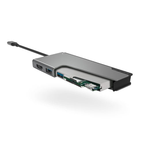 ALOGIC Ultra USB-C Dock UNI - 2 x USB-A (USB 3.0); 1 x USB-C (Data/PD 100W); 1 x SD Card Slot; 1x Micro SD Card Slot; 1 x HDMI 4K @30Hz - Space Grey
