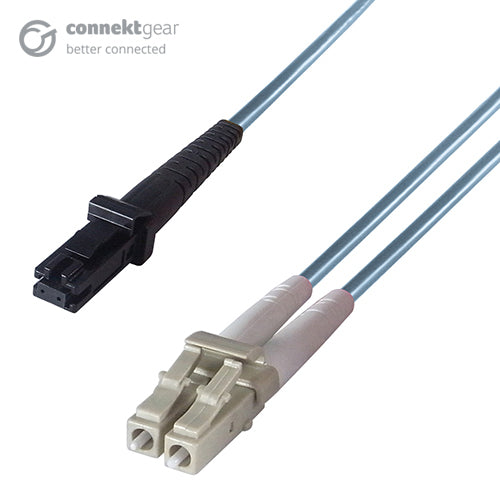 connektgear 2m Duplex Fibre Optic Multi-Mode Cable OM3 50/125 Micron MT to LC Aqua 10-14 working days non cancellable non returnable
