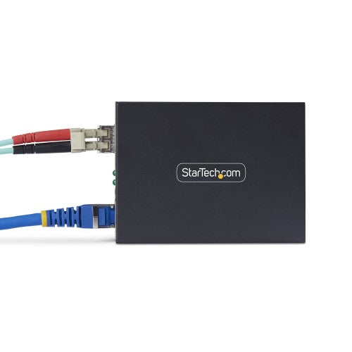 StarTech.com Single-Mode (SM) LC Fiber Media Converter for 10/100/1000 Networks, Standalone Gigabit Ethernet to Fiber Converter, 20km - TAA
