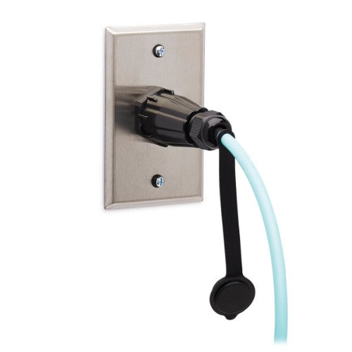 Tripp Lite N820-02M-IND 10Gb Rigid Industrial Duplex Multimode 50/125 OM3 Fiber Patch Cable (LC/LC) - IP68, Aqua, 2 m (6.6 ft.)