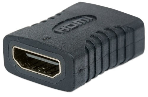 Manhattan HDMI Straight Coupler/Connector, 4K@60Hz, Suitable for ALL 4K & 1080p uses, Connect HDMI cables up to 5m on each side, Black, Female/Female, Ultra HD 4k x 2k,Lifetime Warranty,Fully Shielded,Gold Plated Contacts,Premium High Speed. Equivalent to