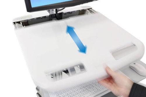 Ergotron StyleView EMR Cart with LCD Pivot, LiFe Powered, EU Aluminium, Grey, White Flat panel Multimedia cart