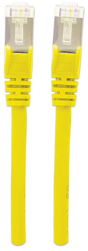 Intellinet Network Patch Cable, Cat6A, 1m, Yellow, Copper, S/FTP, LSOH / LSZH, PVC, RJ45, Gold Plated Contacts, Snagless, Booted, Lifetime Warranty