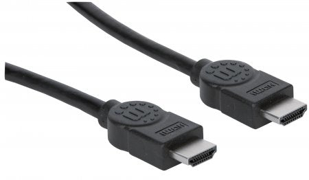 Manhattan HDMI 4K@30Hz Cable, 2m, Suitable for ALL 1080p/HD and majority of 4K uses (check your system 4K specification to be sure), Male to Male, Black, Ultra HD 4k x 2k, Lifetime Warranty, High Speed, Equivalent to HDMM2M