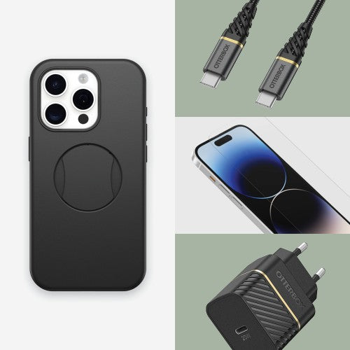 OtterBox OtterGrip Symmetry Series for iPhone 15 Pro, Black