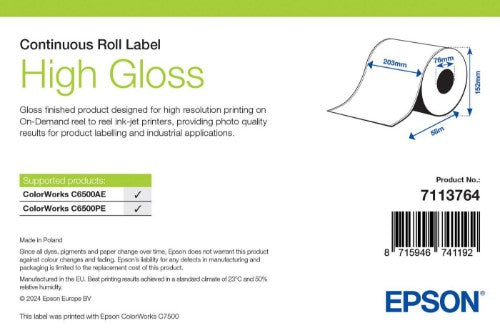 Epson High Gloss Label, Continuous Roll, 203mm x 60m