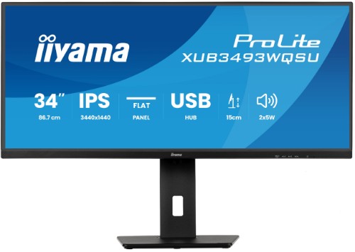 iiyama ProLite 34” IPS ultra-wide flat screen with PiP, PBP and height adjustable stand