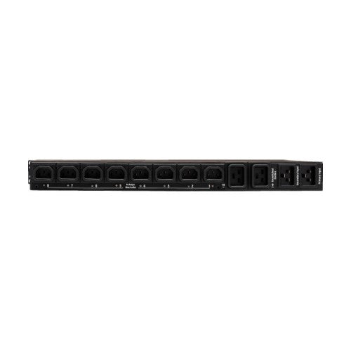 Tripp Lite PDUMH20HVATNET 3.8kW Single-Phase Switched Automatic Transfer Switch PDU, Two 200-240V C20 Inlets, 8 C13 & 2 C19 Outputs, 1U, TAA