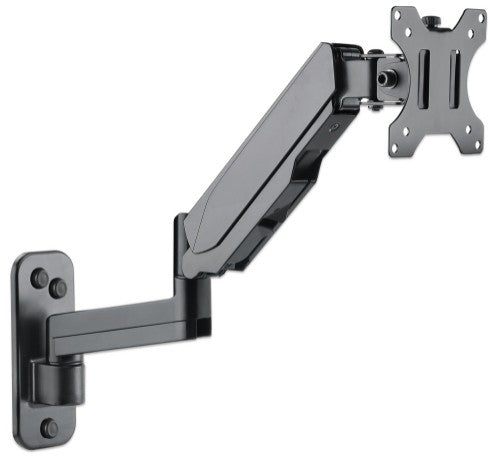 Manhattan Wall Mount for TV & Monitors (Spring Arm 3 pivots), For screens 17" to 32", VESA compatibility: 75x75mm and 100x100mm - check the dimensions of the four mounting holes on back of screen to ensure it fits, Max 8kg, Black, Bracket, Lifetime Warran