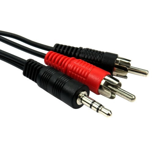 Cables Direct 5m 3.5mm/RCA audio cable Black, Red