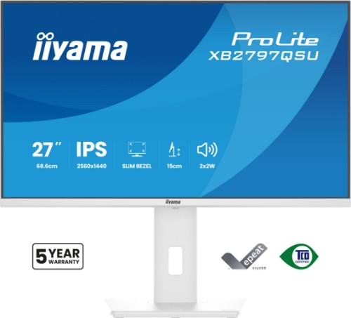 iiyama ProLite XB2797QSU-W1 computer monitor 68.6 cm (27") 2560 x 1440 pixels Quad HD LED White