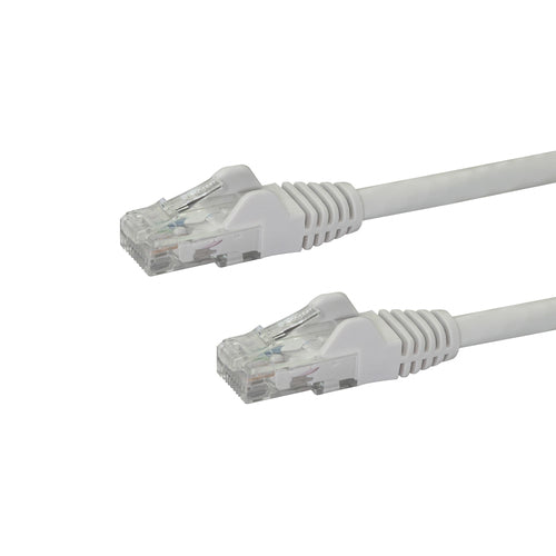 StarTech.com 50ft CAT6 Cable - White CAT6 Ethernet Cable - Gigabit Ethernet Wire - 250MHz 100W PoE RJ45 UTP CAT 6 Network/Patch Cord Snagless - Individually Tested