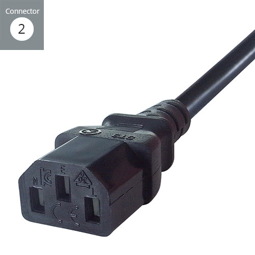 connektgear 2m Mains Extension Power Cable C14 Plug to C13 Socket