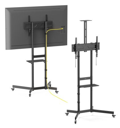 Manhattan Trolley Mount Stand for TV & Monitors, For screens 37" to 70", VESA compatibility: all between 200x200 to 600x400mm - check the dimensions of the four mounting holes on back of screen to ensure it fits, Max 70kg, Black, LFD, Bracket, Lifetime Wa