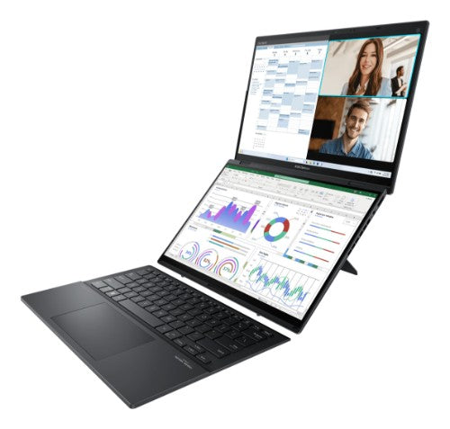 ASUS Zenbook Duo UX8406MA-QL207W Intel Core Ultra 7 155H Hybrid (2-in-1) 35.6 cm (14") Touchscreen WUXGA 16 GB LPDDR5x-SDRAM 1 TB SSD Wi-Fi 6E (802.11ax) Windows 11 Home Grey