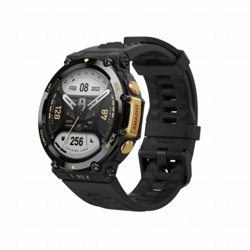 Amazfit T-Rex 2 3.53 cm (1.39") AMOLED 47 mm Digital 454 x 454 pixels Touchscreen Black, Gold GPS (satellite)