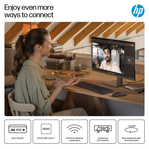 HP OmniDesk M02-0003na AMD Ryzen™ 7 8700G 16 GB DDR5-SDRAM 2 TB SSD Windows 11 Home Tower PC AI PC Black