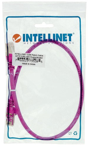 Intellinet Network Patch Cable, Cat6, 0.5m, Red, Copper, S/FTP, LSOH / LSZH, PVC, RJ45, Gold Plated Contacts, Snagless, Booted, Lifetime Warranty