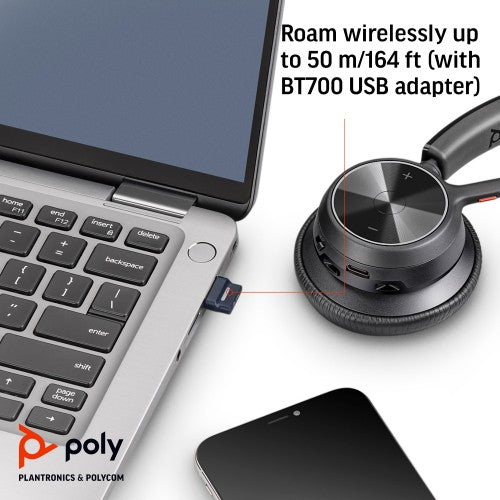 HP Poly Voyager 4320-M Microsoft Teams Certified Headset +BT700 dongle +Charging Stand