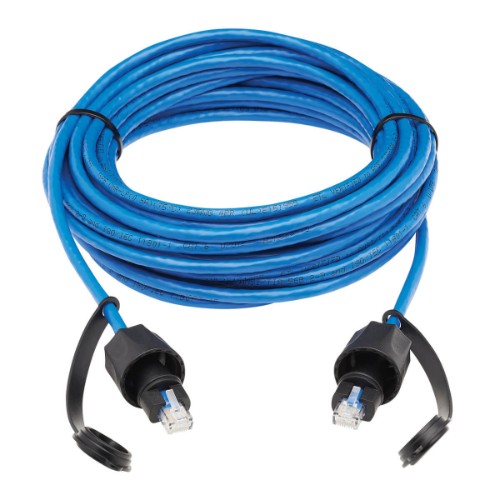 Tripp Lite N200P-033BL-IND Industrial Cat6 UTP Ethernet Cable (RJ45 M/M), 100W PoE, CMR-LP, IP68, Blue, 33 ft. (10.05 m)