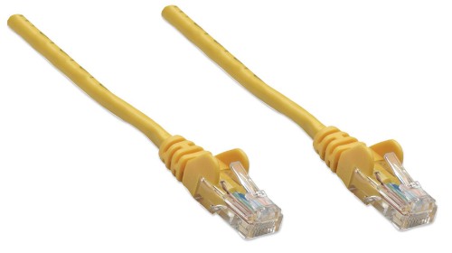 Intellinet Network Patch Cable, Cat5e, 5m, Yellow, CCA, U/UTP, PVC, RJ45, Gold Plated Contacts, Snagless, Booted, Lifetime Warranty