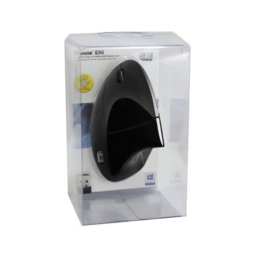 Adesso iMouse E90- Wireless Left-Handed Vertical Ergonomic Mouse