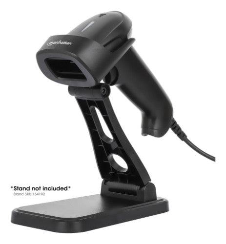 Manhattan Contact CCD Handheld Barcode Scanner, USB, 60mm Scan Width, Cable 152cm, Max Ambient Light 5,000 lux (sunlight), Black, Three Year Warranty