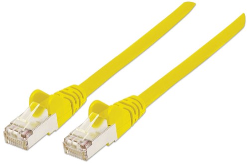 Intellinet Network Patch Cable, Cat6A, 5m, Yellow, Copper, S/FTP, LSOH / LSZH, PVC, RJ45, Gold Plated Contacts, Snagless, Booted, Lifetime Warranty