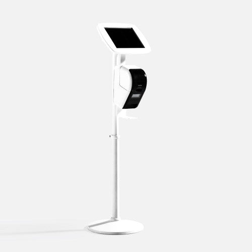 Bouncepad Original Elevate + Brother Printer Mount (inc USB Cable) | Apple iPad Pro 7th Gen 13-inch (2024) | White | Covered Front Camera and Home Button