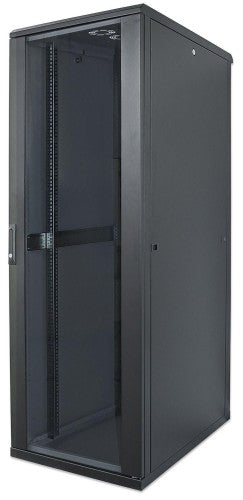 Intellinet 19" Network Cabinet - Free Standing, 32U, 600x800mm (width x depth), Black, Flatpack, Max 1500kg, Multi-Point Door Lock, One Lock Per Side Panel, Usable Depth 123 to 573mm, IP20 rated, Rack, Steel