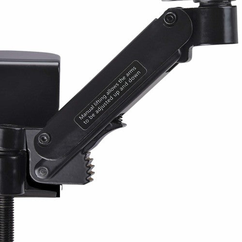 StarTech.com Adjustable Arm Rest for Office Desk, Ergonomic Arm/Elbow Support, 360-Degree Rotation, Clamp-On/No Drill Installation, Black