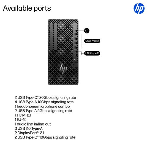 HP Z1 Tower G1i Desktop PC Wolf Pro Security Edition Intel Core Ultra 9 285 64 GB DDR5-SDRAM 1 TB SSD Windows 11 Pro Workstation AI Workstation, AI PC Black