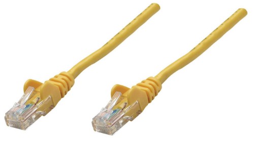 Intellinet Network Patch Cable, Cat6, 0.25m, Yellow, Copper, S/FTP, LSOH / LSZH, PVC, RJ45, Gold Plated Contacts, Snagless, Booted, Lifetime Warranty