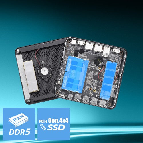 MSI Cubi Z AI 8M AMD Ryzen 7 8845HS, Desktop PC, SFF, Mini Computer, HTPC, (16GB RAM, 1TB Storage, Windows 11 PRO), AMD Radeon Graphics/DDR5/Dual HDMI/Dual LAN/WiFi 6E/BT 5.3/VESA
