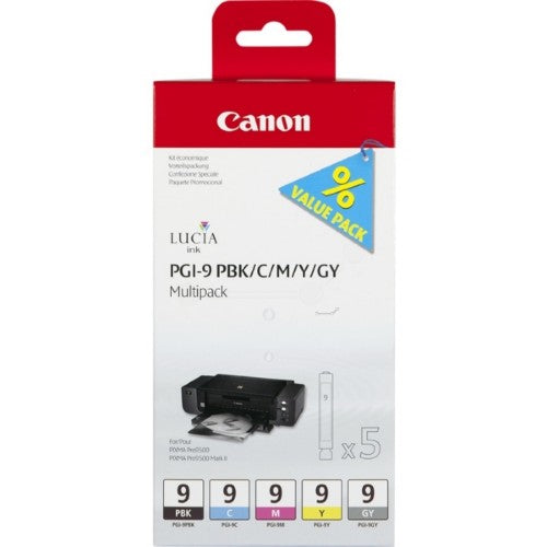 Canon 1034B013/PGI-9 Ink cartridge multi pack PBK,C,M,Y,GY Pack=5 for Canon Pixma Pro 9500