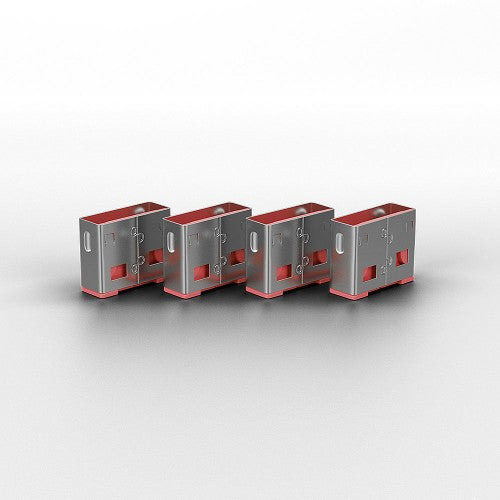 Lindy USB Port Blocker - Pack of 4, Colour Code: Pink