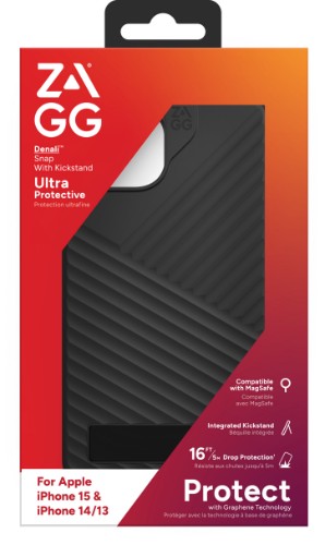 ZAGG Cases Denali Snap KS Apple iPhone 15/iPhone 14/13 Black EN/FR