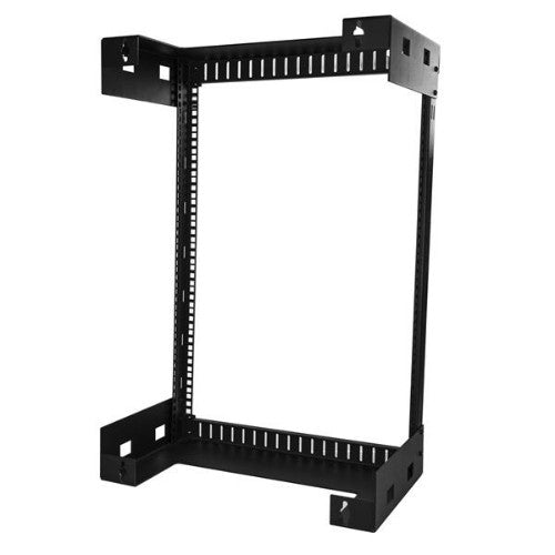 StarTech.com 15U 19" Wall Mount Network Rack - 12" Deep 2 Post Open Frame Server Room Rack for Data/AV/IT/Computer Equipment/Patch Panel with Cage Nuts & Screws 200lb Capacity, Black