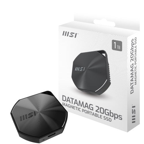 MSI DATAMAG 20GBPS 1TB external solid state drive USB Type-C USB 3.2 Gen 2x2 Black
