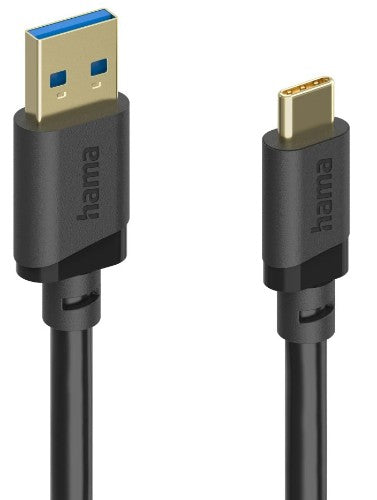 Hama USB Cable, USB-A Plug – USB-C Plug, USB 3.2 Gen 1, 5 Gbit/s, 0.75 m