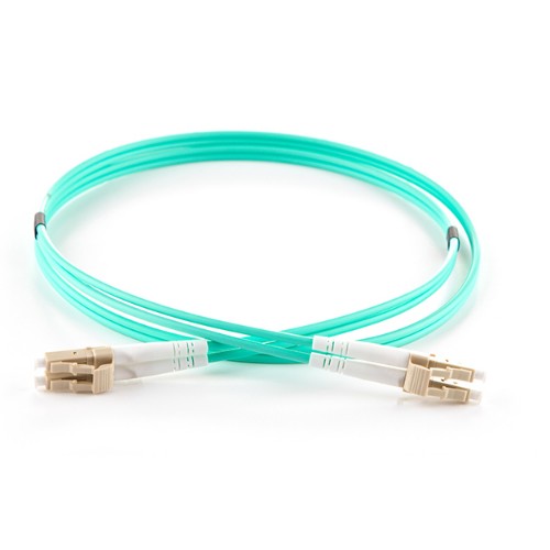 connektgear 10m Duplex Fibre Optic Multi-Mode Cable OM3 50/125 Micron LC to LC - Aqua