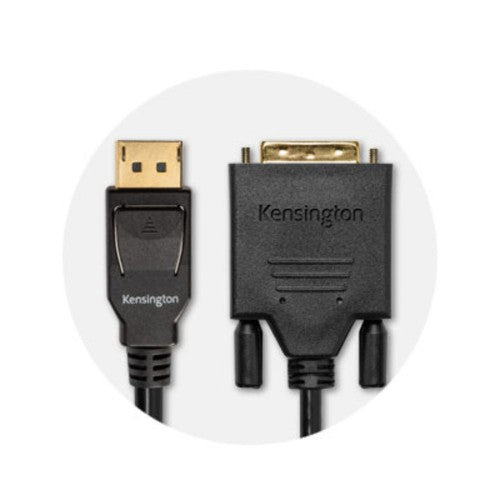 Kensington DisplayPort 1.1 (M) to DVI-D (M) passive unidirectional cable, 1.8m (6ft)