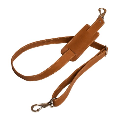 R-Go Tools Laptop bag R-Go Viva, full-grain leather, with integrated laptop stand, shoulder strap, 15.6-inch, brown