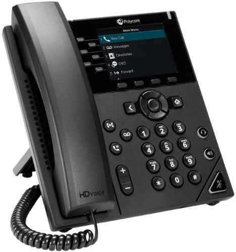HP Poly VVX 350 6-Line IP Phone and PoE-enabled