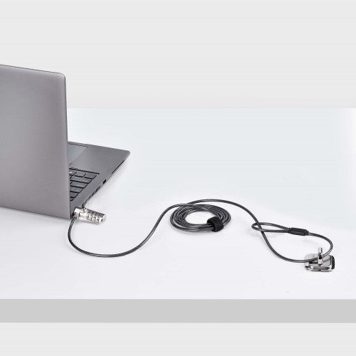 StarTech.com Slim Lock Noble Wedge® Slot Compatible, 5ft (1.5m) Locking Cable, Desk Anti-Theft Security For Laptop/Notebook, Cut-Resistant Steel Cable, Combo Lock