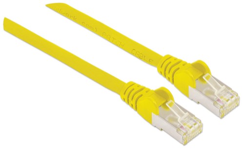 Intellinet Network Patch Cable, Cat6A, 1m, Yellow, Copper, S/FTP, LSOH / LSZH, PVC, RJ45, Gold Plated Contacts, Snagless, Booted, Lifetime Warranty