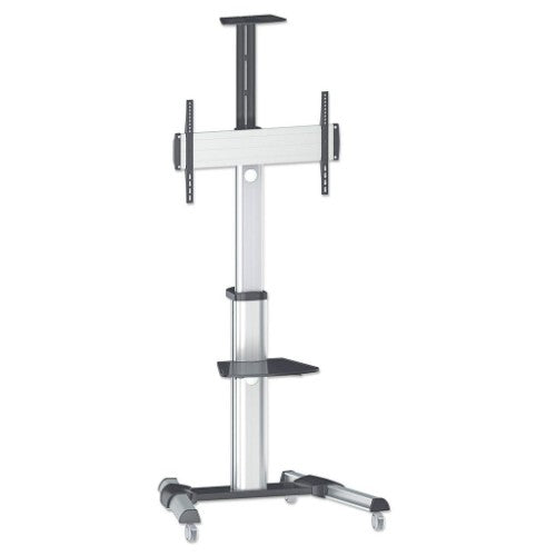 Manhattan Trolley Mount Stand for TV & Monitors, For screens 37" to 65", VESA compatability: all between 200x200 to 600x400mm - check the dimensions of the four mounting holes on back of screen to ensure it fits, Max 50kg, Silver, LFD, Bracket, Lifetime W