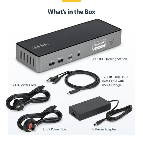 StarTech.com Triple-Monitor USB-C Docking Station, 140W Laptop Charging Dock for MacBook Pro and Windows, 4K 60Hz HDMI or DisplayPort, TAA
