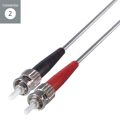 connektgear 2m Duplex Fibre Optic Multi-Mode Cable OM1 62.5/125 Micron MT to ST Grey 10-14 working days non cancellable non returnable